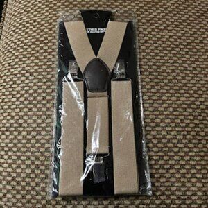 Luther Pike Seattle Khaki Suspenders – Adjustable Classic Braces